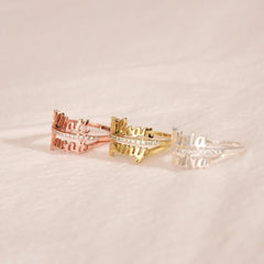 DIY Personalized Double Name Ring 925 Sterling Silver - 7