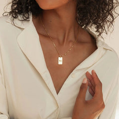 DIY Personalized Name Square Box Chain Necklace - Necklace