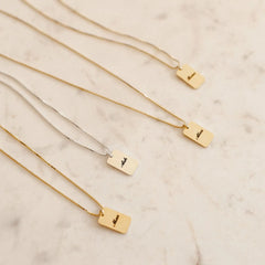 DIY Personalized Name Square Box Chain Necklace - Necklace