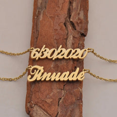 DIY Personalized Pendant Name Necklace For Women Stainless Steel Jewelry - Necklace