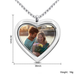 DIY Private Custom Memory Photo Frame Necklace - Silver / One size - 7