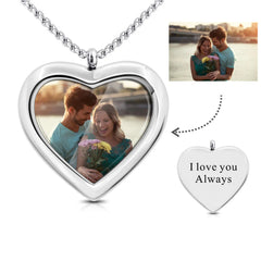 DIY Private Custom Memory Photo Frame Necklace - Silver / One size - 7