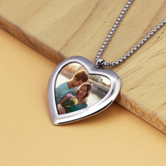 DIY Private Custom Memory Photo Frame Necklace - Silver / One size - 7