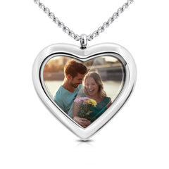 DIY Private Custom Memory Photo Frame Necklace - Silver / One size - 7