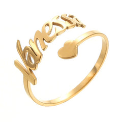 DIY Stainless Steel Heart Shaped Name Ring - 7