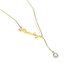 DIY Stainless Steel Month Peanut Sun Stone Name Necklace - 7