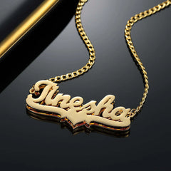 Double Layered English Name Necklace Pendant - 7