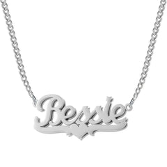 Double Layered English Name Necklace Pendant - Silver - 7