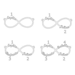 Eight-Character Name Necklace – Personalized Infinity Pendant - Silver - Necklace