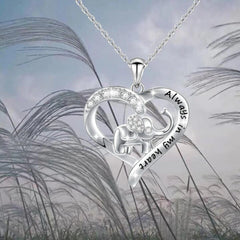 Elephant necklace personalized letter necklace - Silver