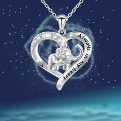 Elephant necklace personalized letter necklace - Silver