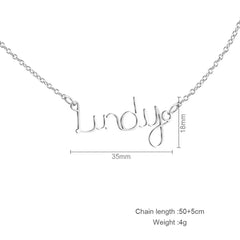 English Name Letter Necklace For Women Stainless Steel - Silver - 7
