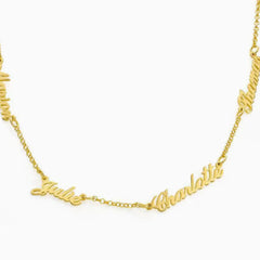 English Name Necklace Stainless Steel Personality - Gold / 2 names - 7