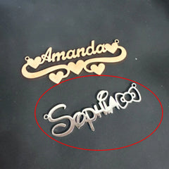 English Name Necklace Stainless Steel Personality - Silver / 2 names - 7