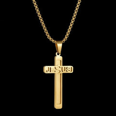 Fashion And Personalized DIY Titanium Steel Jewelry Cross Name Necklace - 7