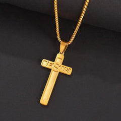 Fashion And Personalized DIY Titanium Steel Jewelry Cross Name Necklace - 7