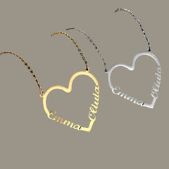 Fashion Custom Name Heart Necklace for Women Letter Gold Choker Necklace Gift - Necklace