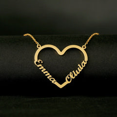 Fashion Custom Name Heart Necklace for Women Letter Gold Choker Necklace Gift - Necklace