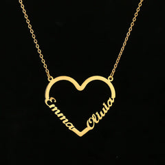 Fashion Custom Name Heart Necklace for Women Letter Gold Choker Necklace Gift - Necklace