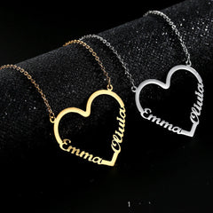Fashion Custom Name Heart Necklace for Women Letter Gold Choker Necklace Gift - Necklace