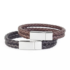 Fashion Personalized Men Woven Leather Bracelet - 7