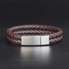 Fashion Personalized Men Woven Leather Bracelet - 7