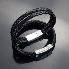 Fashion Personalized Men Woven Leather Bracelet - 7