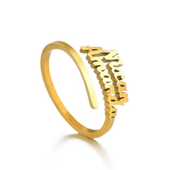 Fashionable Titanium Steel DIY English Name Couple Ring - 7