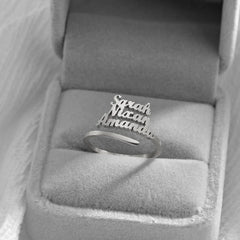 Fashionable Titanium Steel DIY English Name Couple Ring - 7