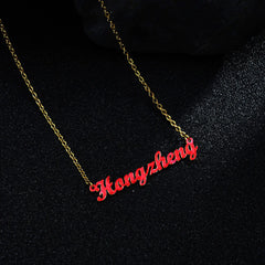 Gold English Name Necklace European And American Stainless Steel - 7