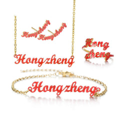 Gold English Name Necklace European And American Stainless Steel - 7