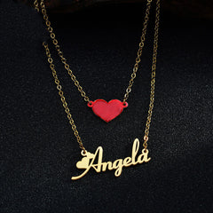 Gold English Name Necklace European And American Stainless Steel - 7