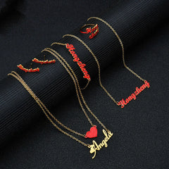 Gold English Name Necklace European And American Stainless Steel - 7