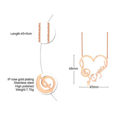 Stainless Steel Heart Pendant With Name Note DIY English Letters Personalized Women’s Necklace - 7