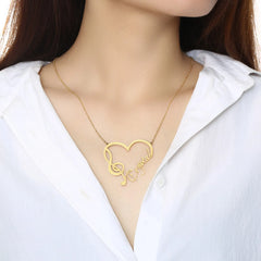 Stainless Steel Heart Pendant With Name Note DIY English Letters Personalized Women’s Necklace - 7