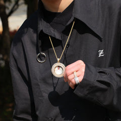 Personalized Photo Pendant Micro Inlaid Cubic Zirconia Necklace - 7