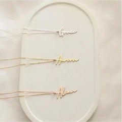 Handmade Vertical Name Signature Letter Necklace - Necklace