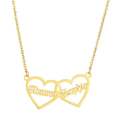 Heart To Heart Necklace Name Pendant - Gold - 7