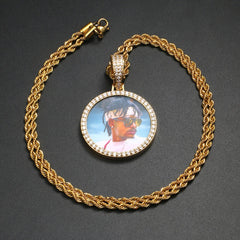 Hip Hop Personalized Pendant Photo Necklace - 7