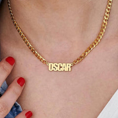 Horsewhip Chain Custom Stainless Steel Old English Name Necklace Ladies Hip Hop Clavicle - 7