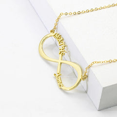 Infinite Alphabet Name Necklace Sterling Silver - Gold - 7