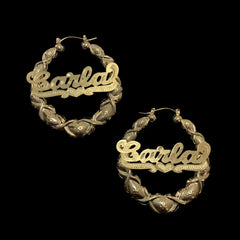 Ins Wind Alloy Carved Name Earrings - 7