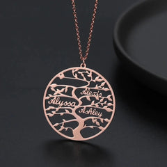 Life Tree Necklace English Name - Rose Gold - 7