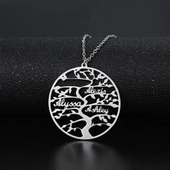 Life Tree Necklace English Name - Silver - 7