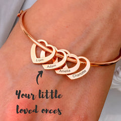 Love Bracelet Peach Heart Name Lettering Titanium Steel Bracelet - Name Bracelets