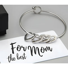 Love Bracelet Peach Heart Name Lettering Titanium Steel Bracelet - Name Bracelets