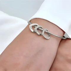 Love Bracelet Peach Heart Name Lettering Titanium Steel Bracelet - Name Bracelets