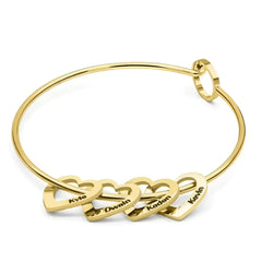 Love Bracelet Peach Heart Name Lettering Titanium Steel Bracelet - Name Bracelets