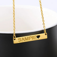 Love Hollow Square Brand Name Custom Necklace - 7