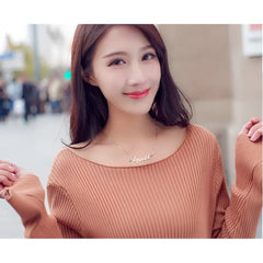 Love Name Earrings English Alphabet Ladies Peach Heart Earrings - 7